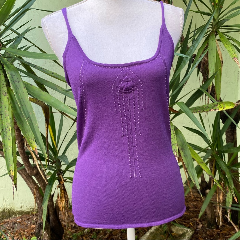 Studded Purple Knit Tank